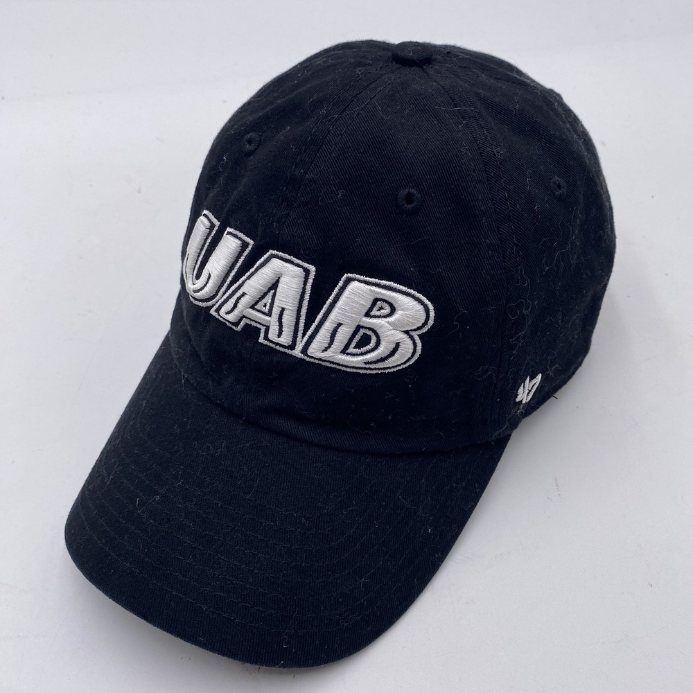 UAB Blazers Hat Blackout 47 Brand Clean Up Strapback Black Cotton New Slouch